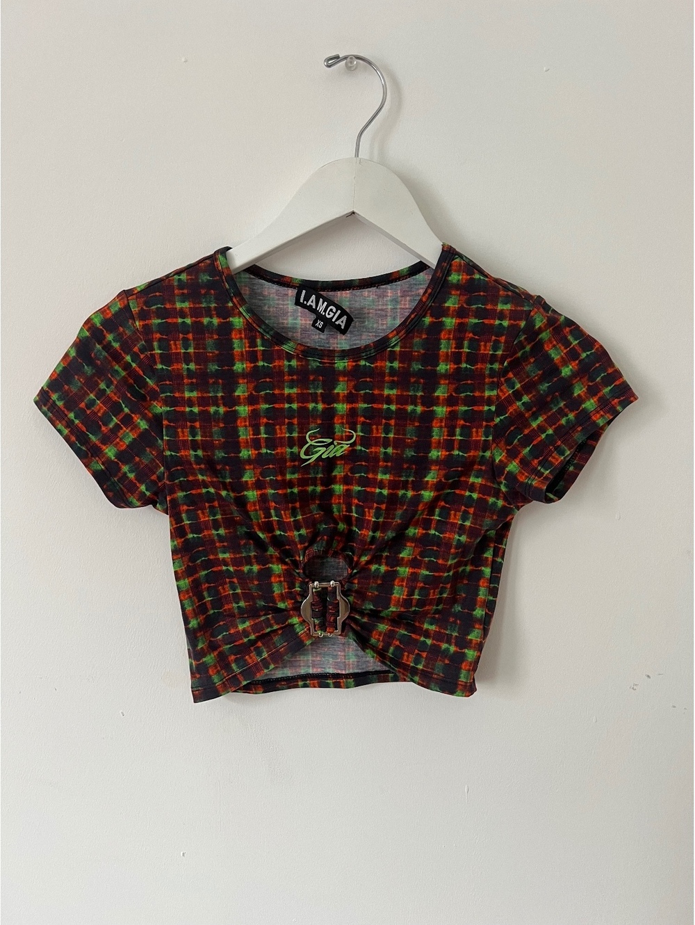 I.AM.GIA Plaid Crop Top
